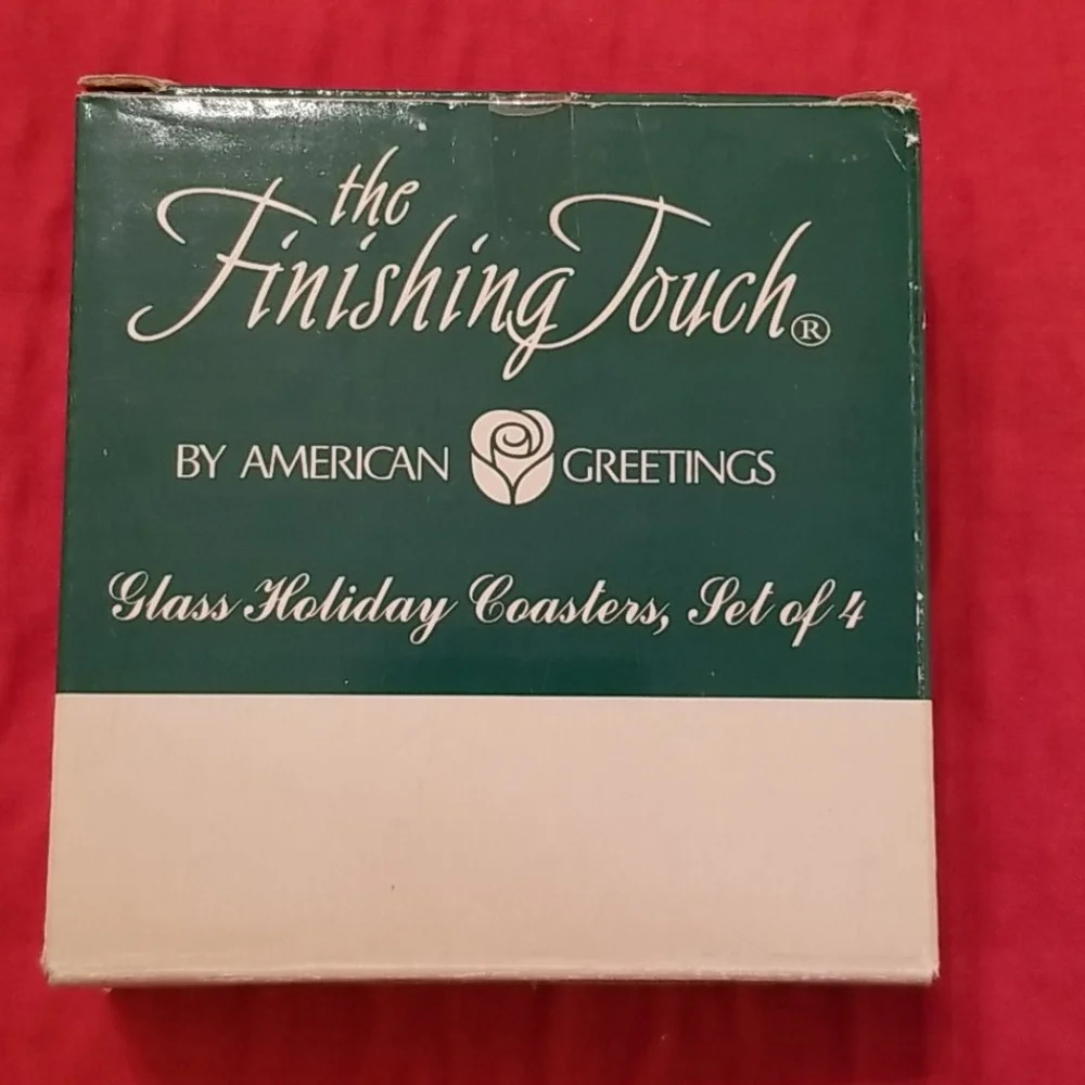 American Greetings Glass Holiday Coasters